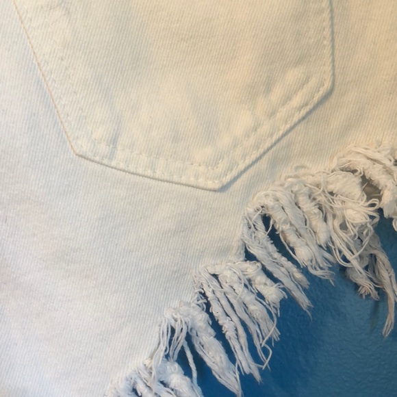 B & H White Fringe Shorts - Picture 4 of 5